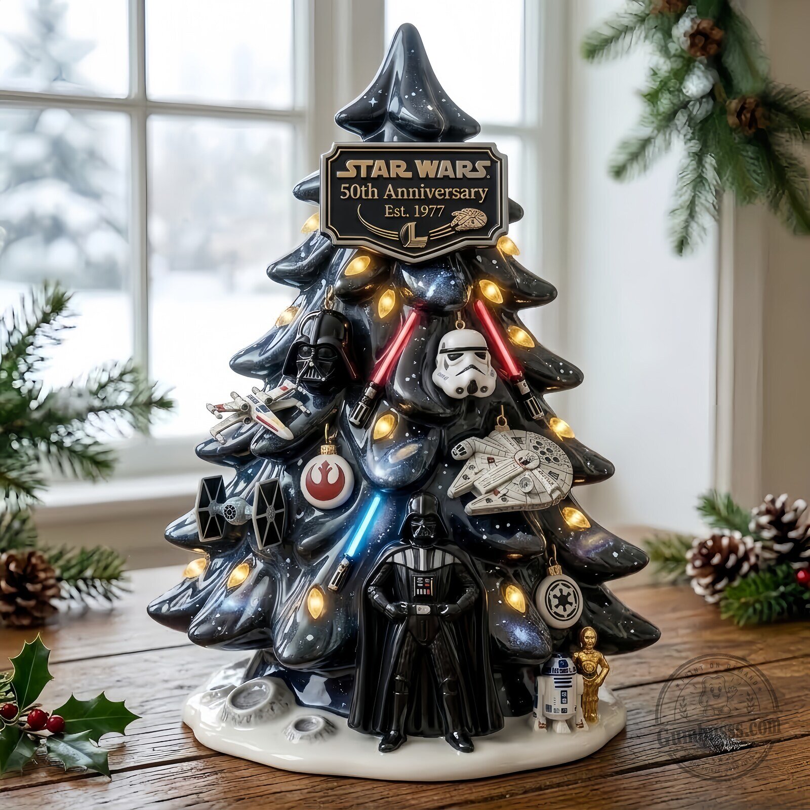 Star Wars 50th Anniversary Lighted Christmas Tree Decoration
